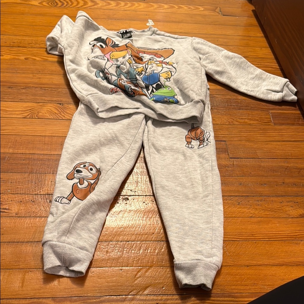 Gray Toy Story Character Sweatshirt & Jogger Set